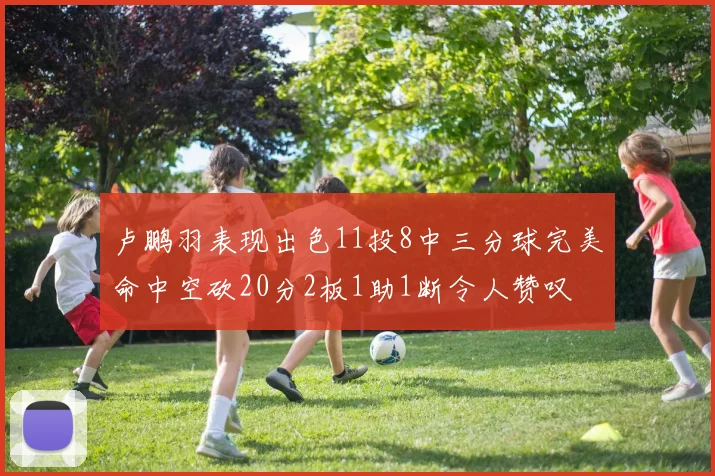 卢鹏羽表现出色11投8中三分球完美命中空砍20分2板1助1断令人赞叹